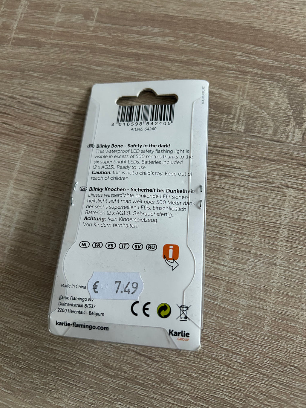 Karlie Blinky Bone LED Sicherheitsblinker Knochen Silber