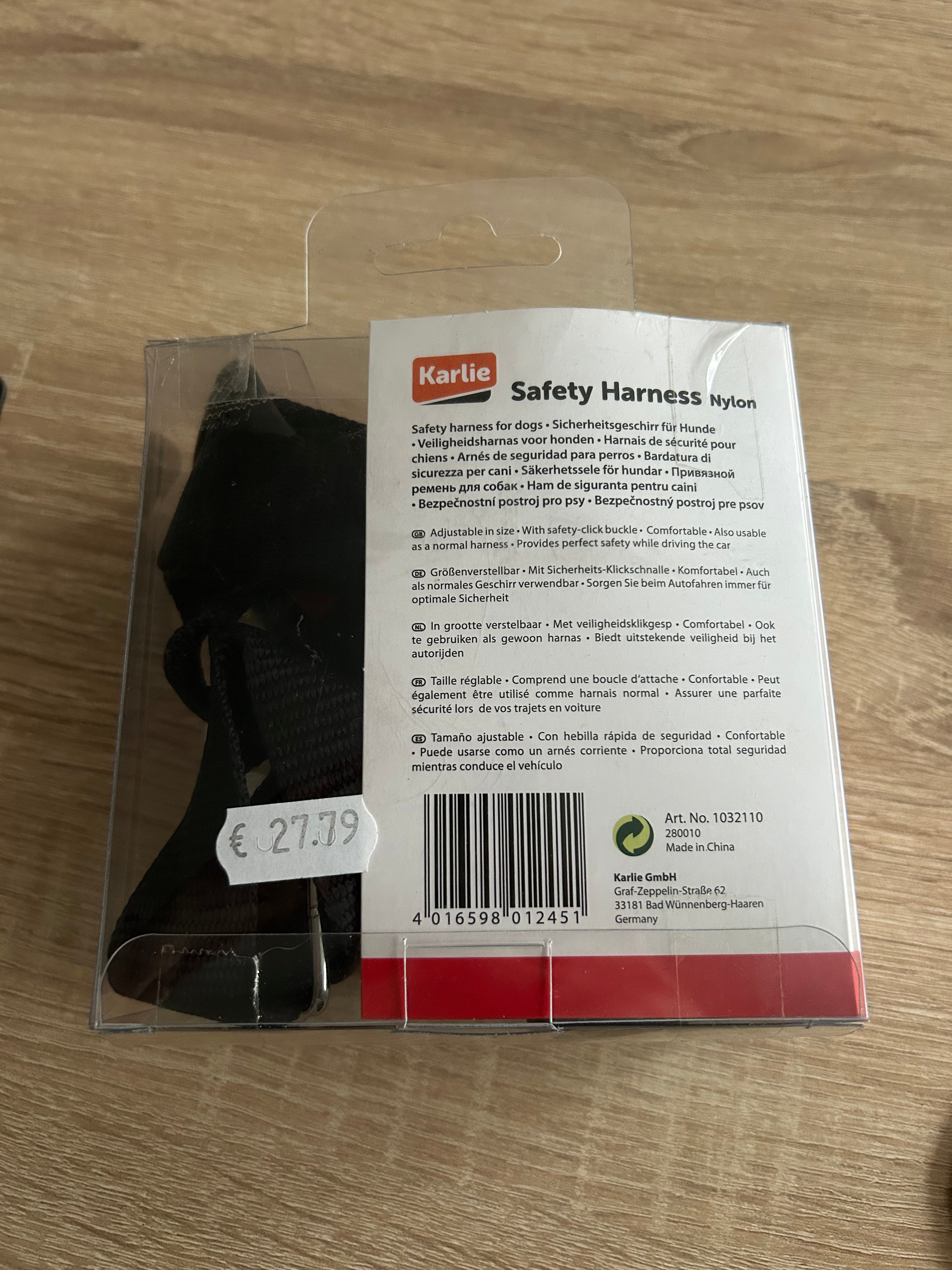 M Karlie Safety Harness Auto Sicherheitsgeschirr Schwarz