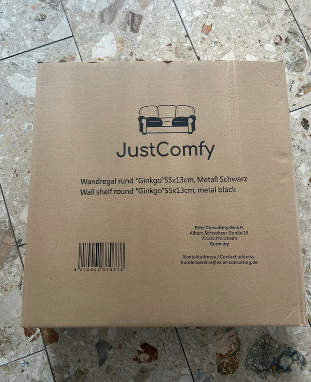 JustComfy Wandregal rund Ginkgo 55cm Metall Schwarz Holz Boho