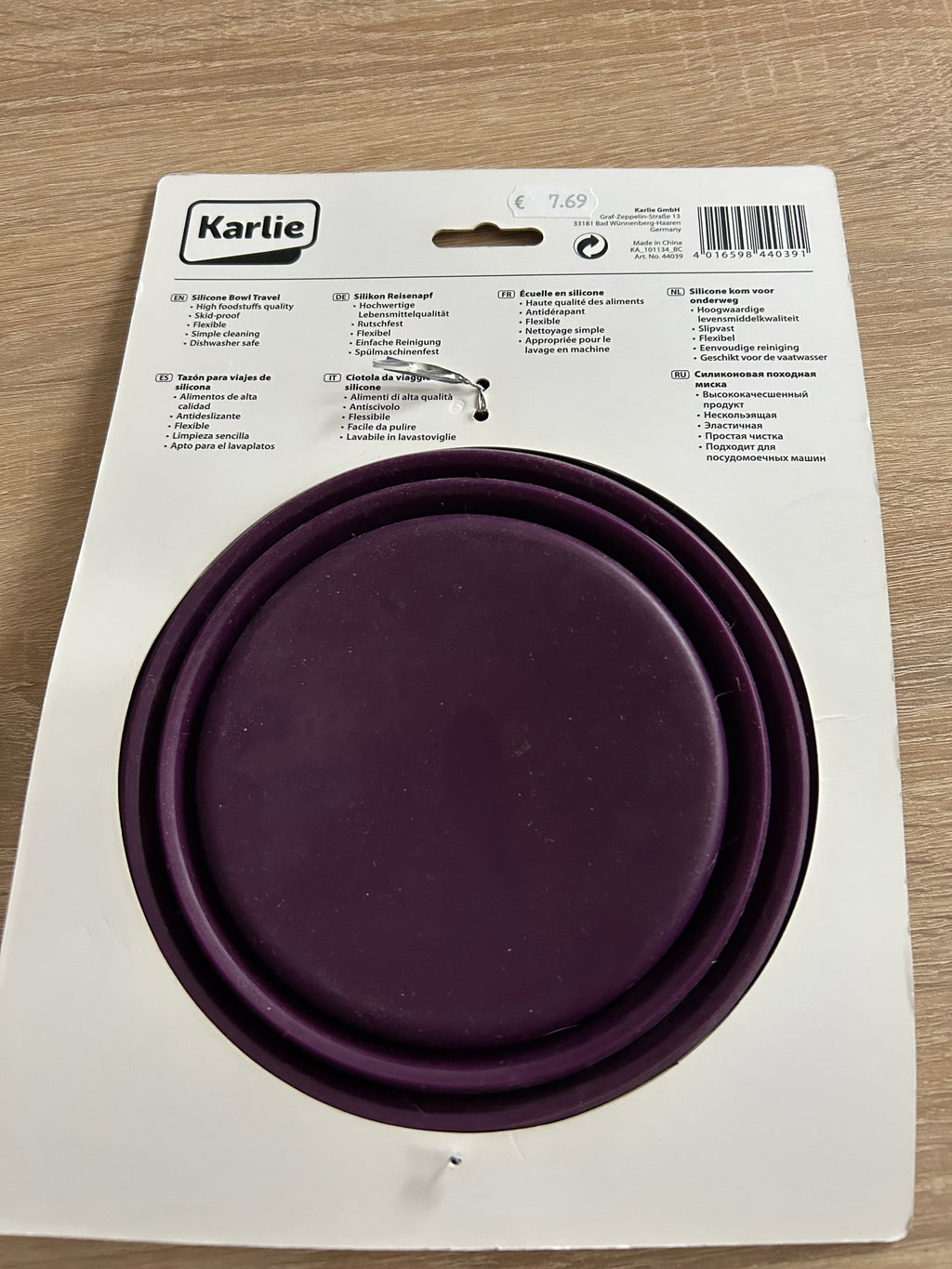 Karlie Silikon Reisenapf Faltbar 1L Lila