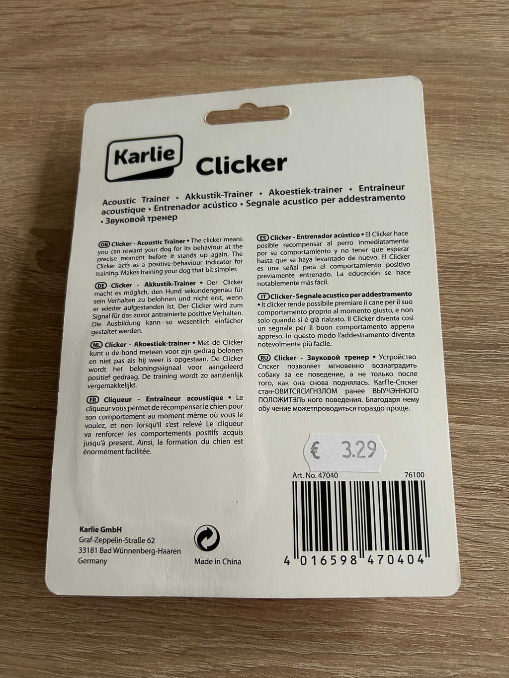 Karlie Clicker Akustik Trainer Blau Knochenform