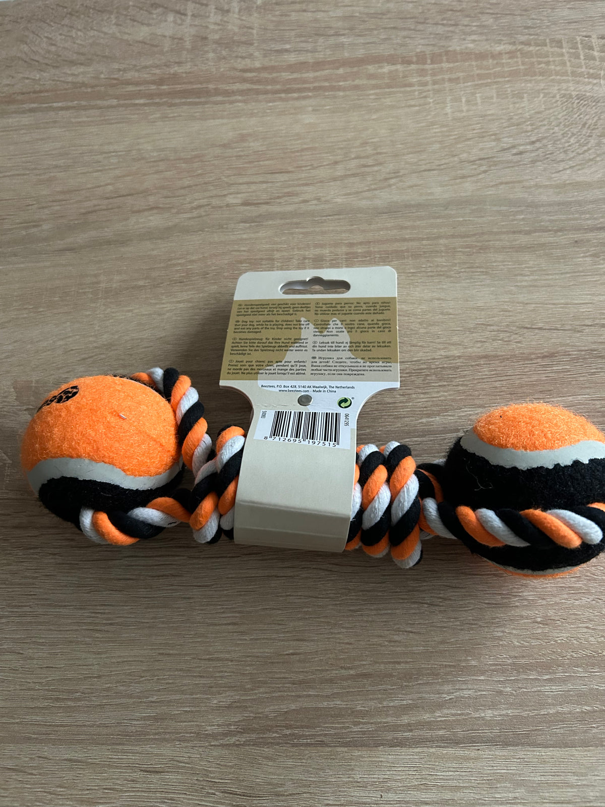 Beeztees Dog Fun Zerrspiel Baumwollseil mit 2 Tennisbällen