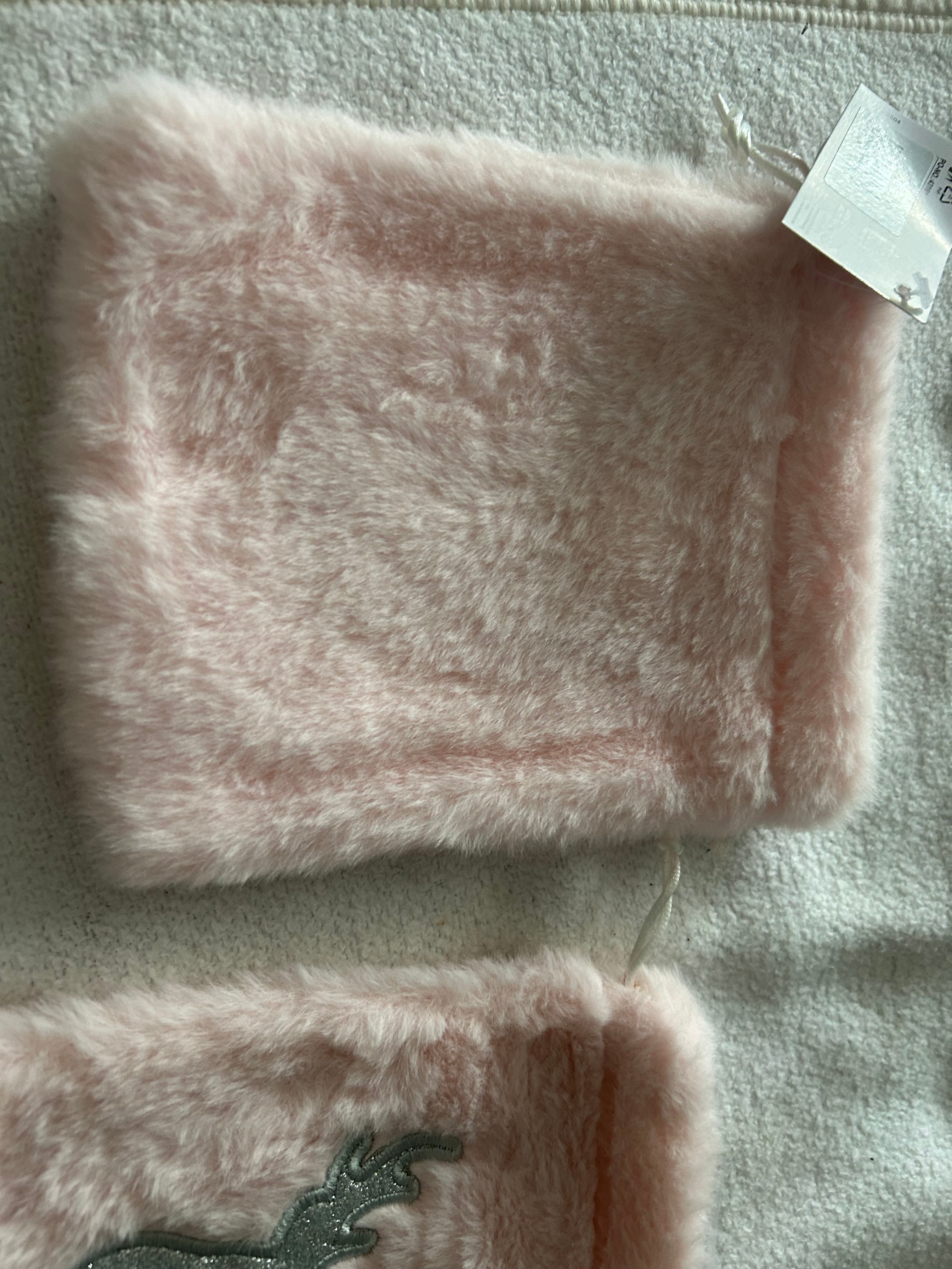 2x Geschenkbeutel Plüsch rosa Rentier NEU