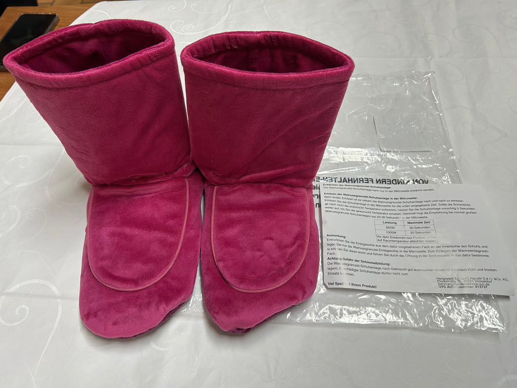 Wärme Pantoffeln pink Mikrowelle Walnussgranulat