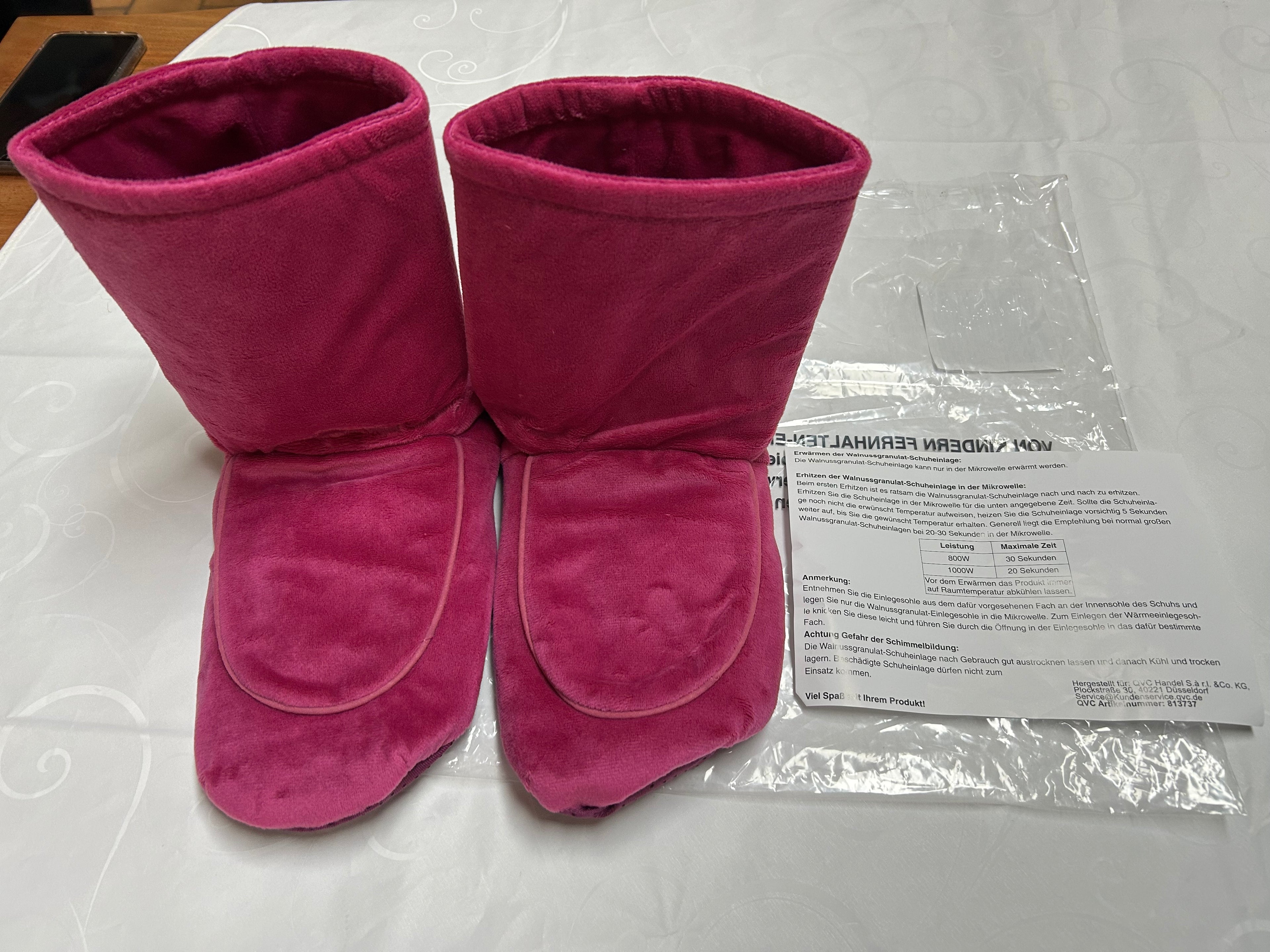 Wärme Pantoffeln pink Mikrowelle Walnussgranulat