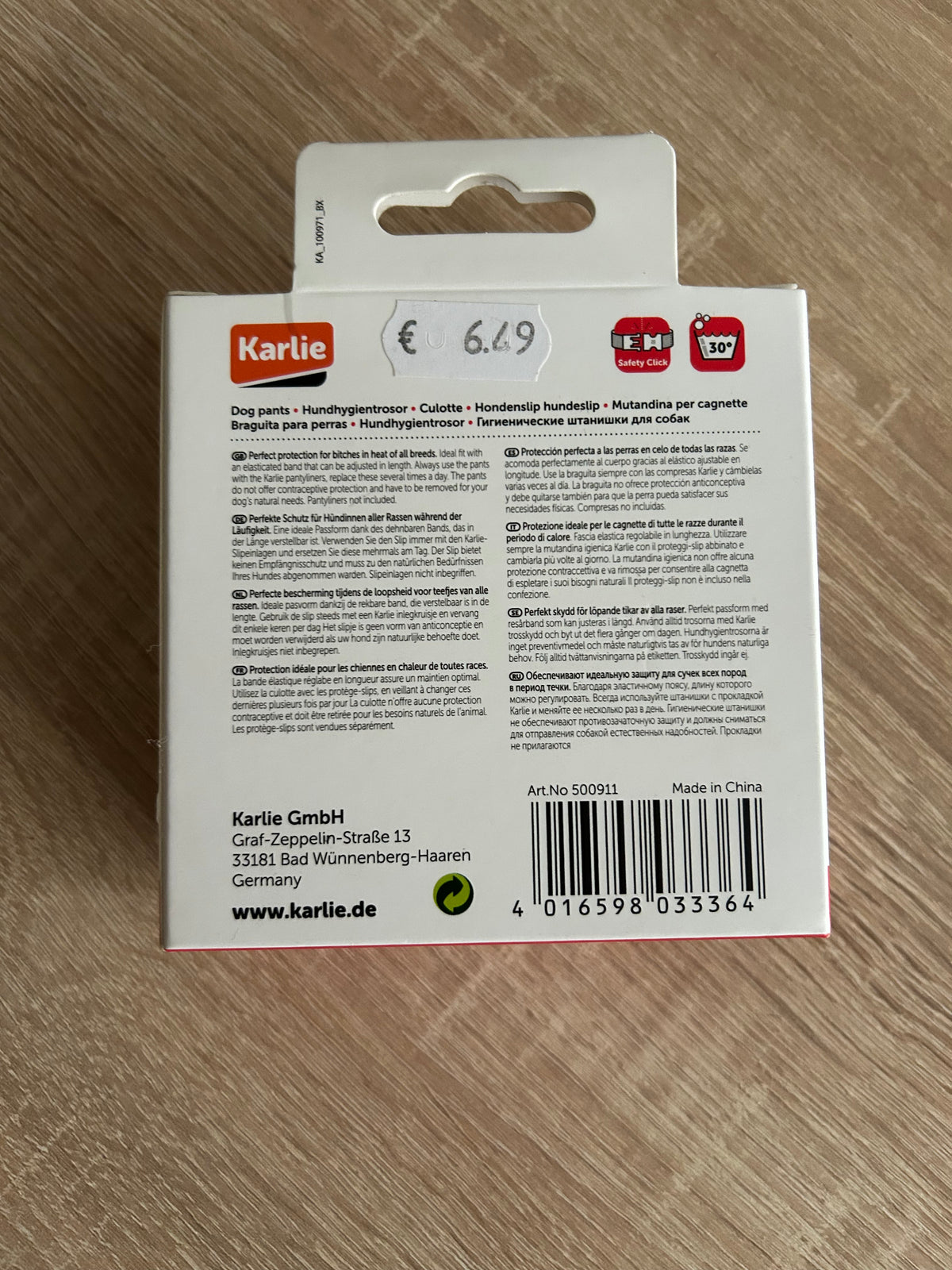 S Karlie Dog Pants Läufigkeitshose Nylon S
