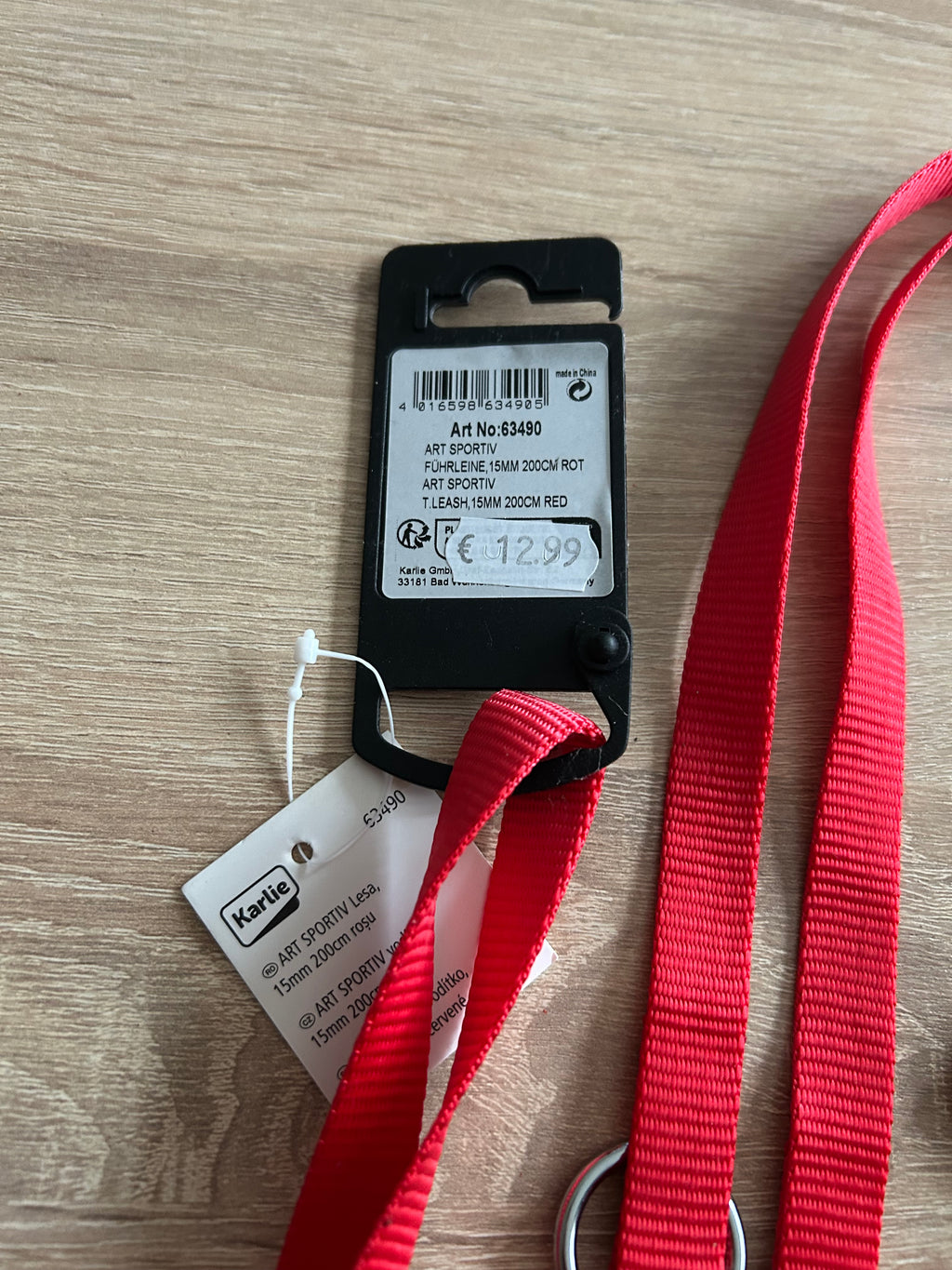 S Karlie Art Sportiv Führleine Rot 15mm 200cm