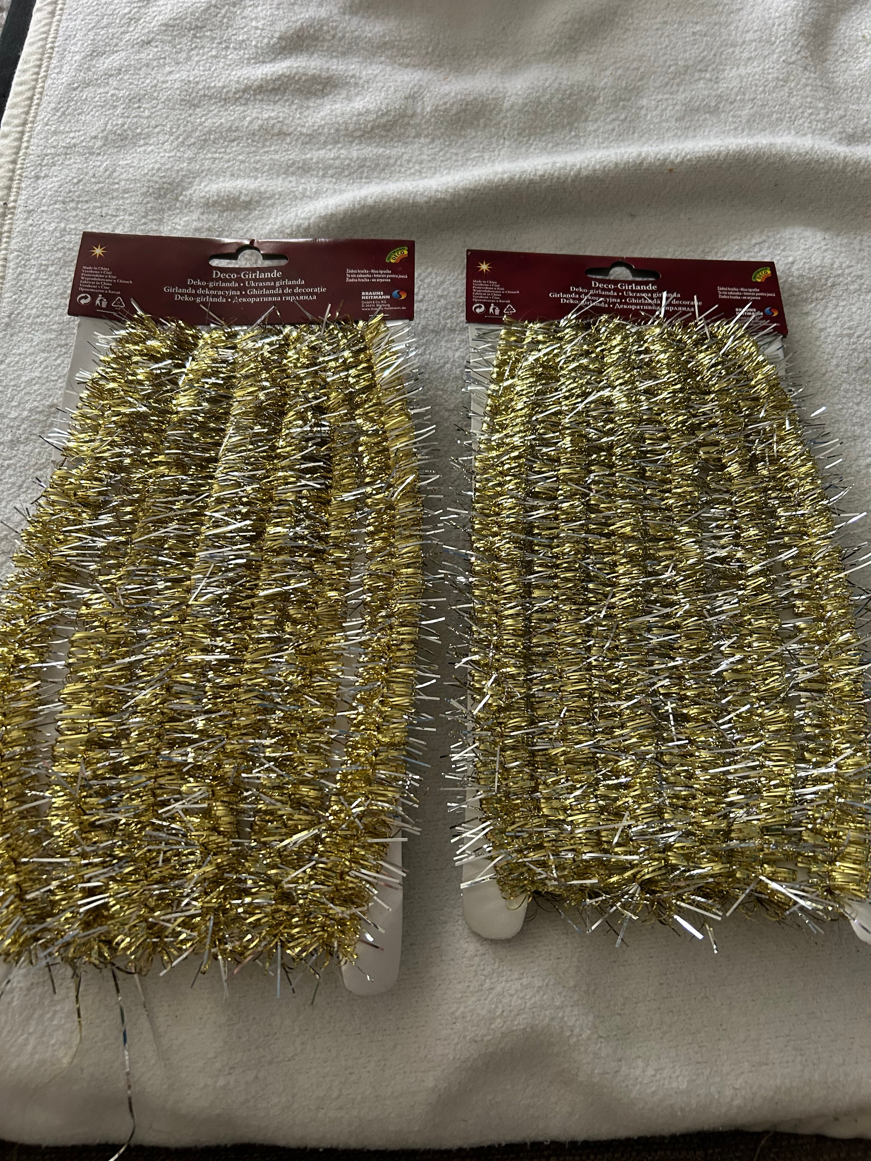 Deco Girlande Lametta gold silber 300cm NEU OVP
