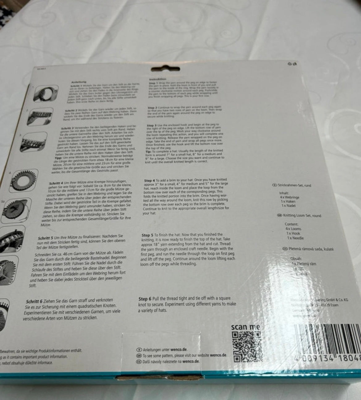 Wenco Create! Strickrahmen-Set rund – 6-teilig, Ø 14–29 cm