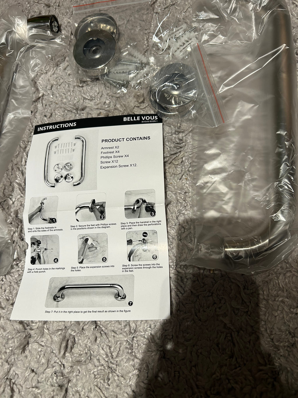 2x Haltegriff Edelstahl 30cm Dusche Badewanne WC Sicherheitsgriff