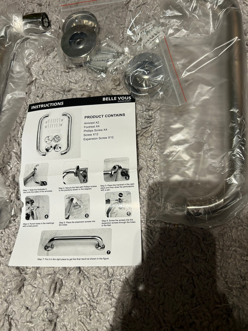 2x Haltegriff Edelstahl 30cm Dusche Badewanne WC Sicherheitsgriff