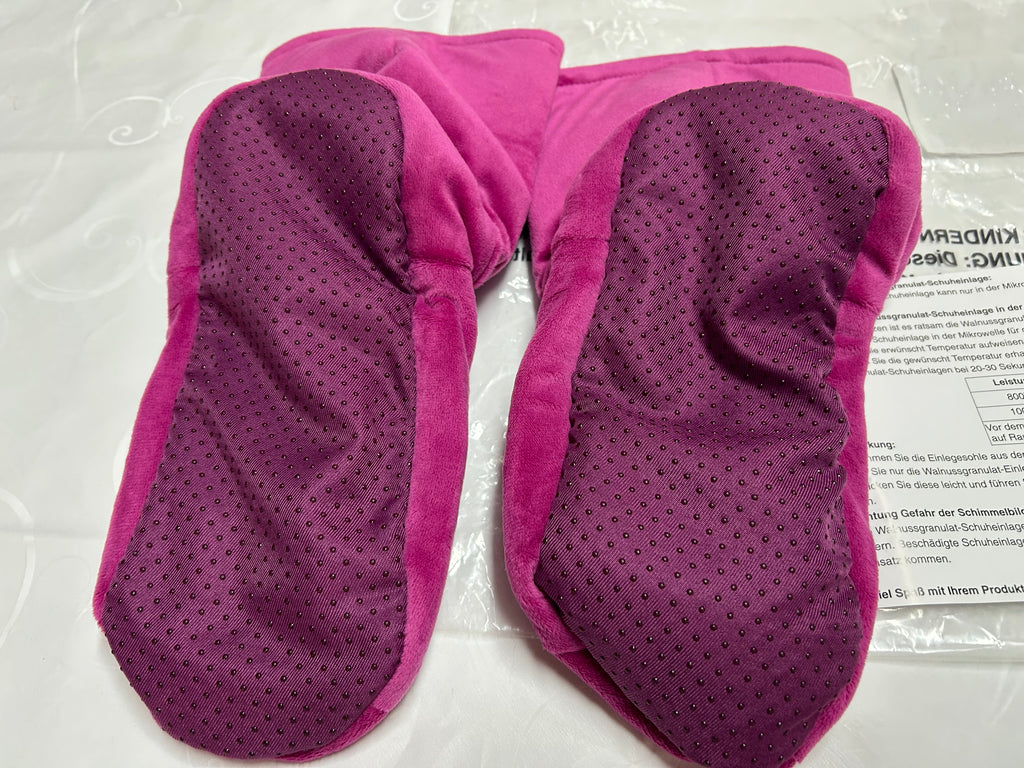 Wärme Pantoffeln pink Mikrowelle Walnussgranulat