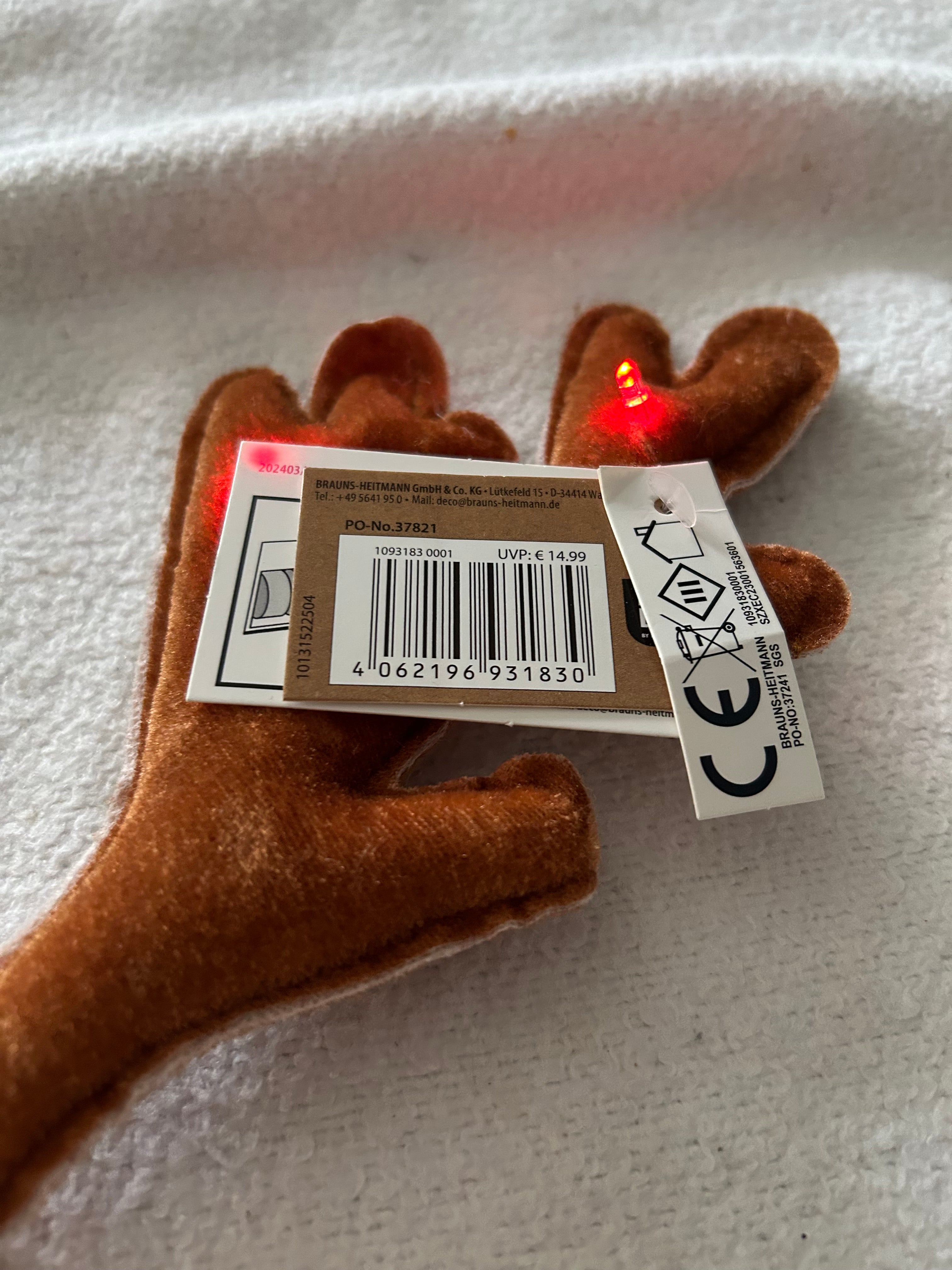 Rentier Haarreif Weihnachten LED leuchtend Geweih NEU